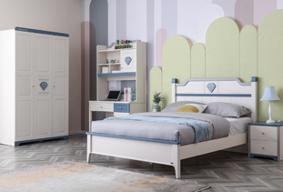 A85008床+床头柜+三门衣柜+电脑桌